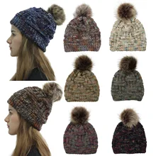 BeanieTail Messy High Bun Ponycaps зимняя вязаная шапка со съемным меховым помпоном женская теплая вязаная шапка бини для девочек