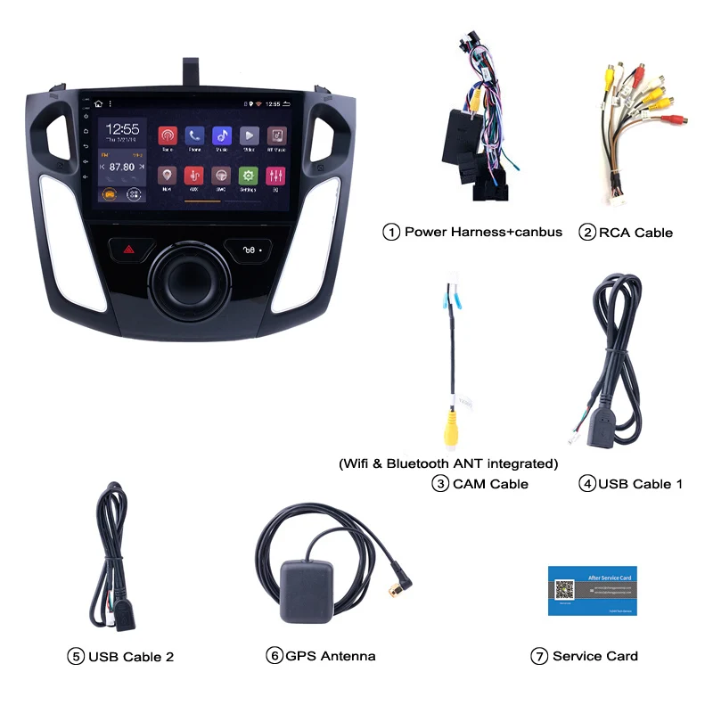 Clearance PX6 4G+64G 9 inch android 9 car dvd multimedia gps navigation system for focus 2012-2015 built-in Radio Video Navigation 5