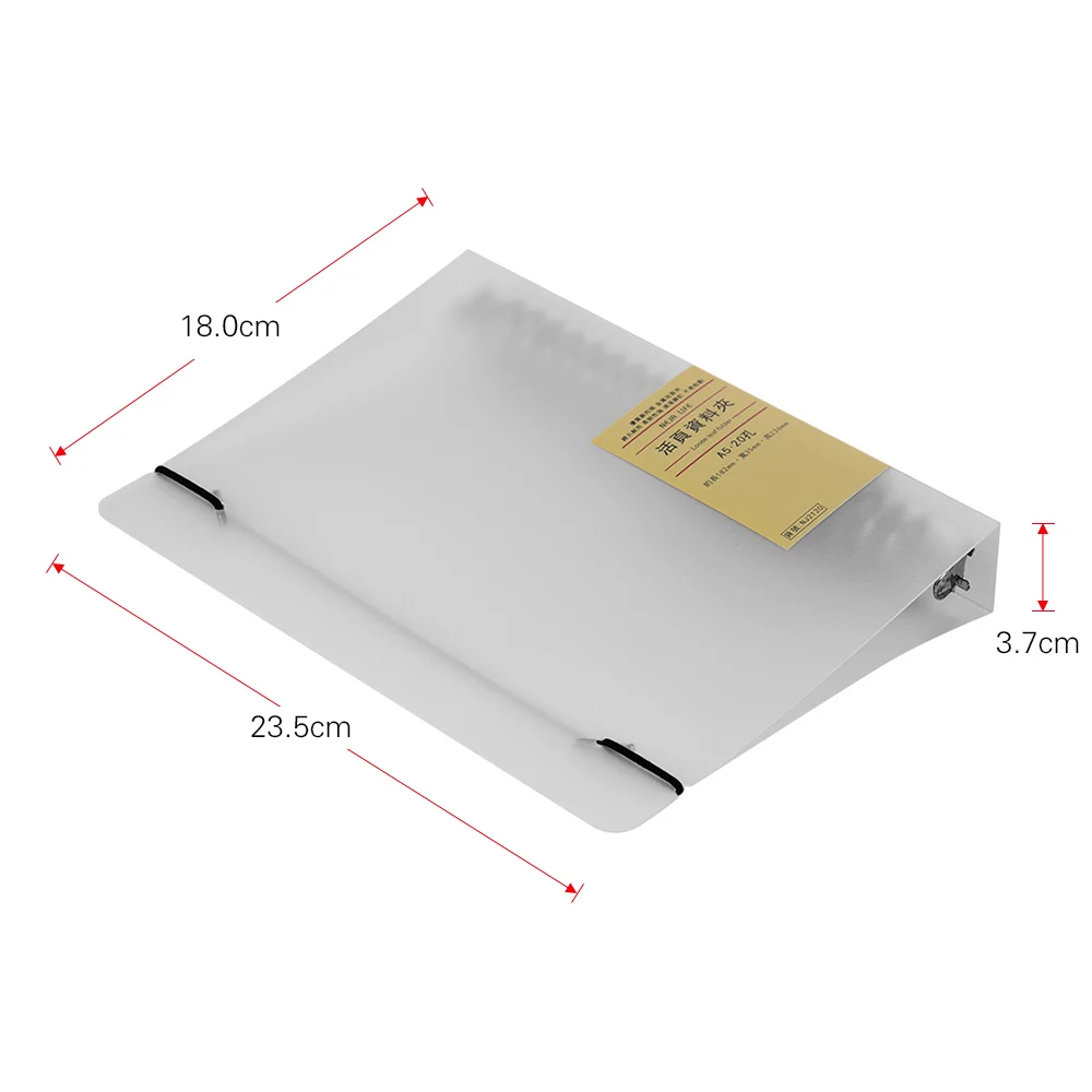 Binder PP Cover Translucent Binder Folder Protector Rings Clip with Elastic Bands Straps for Office School Supplies