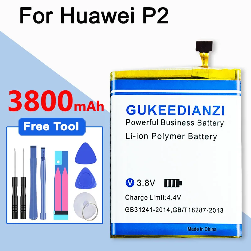 GUKEEDIANZI телефон батарея для huawei Ascend P2 батарея 3800 мАч HB5Y1V HB5Y1HV