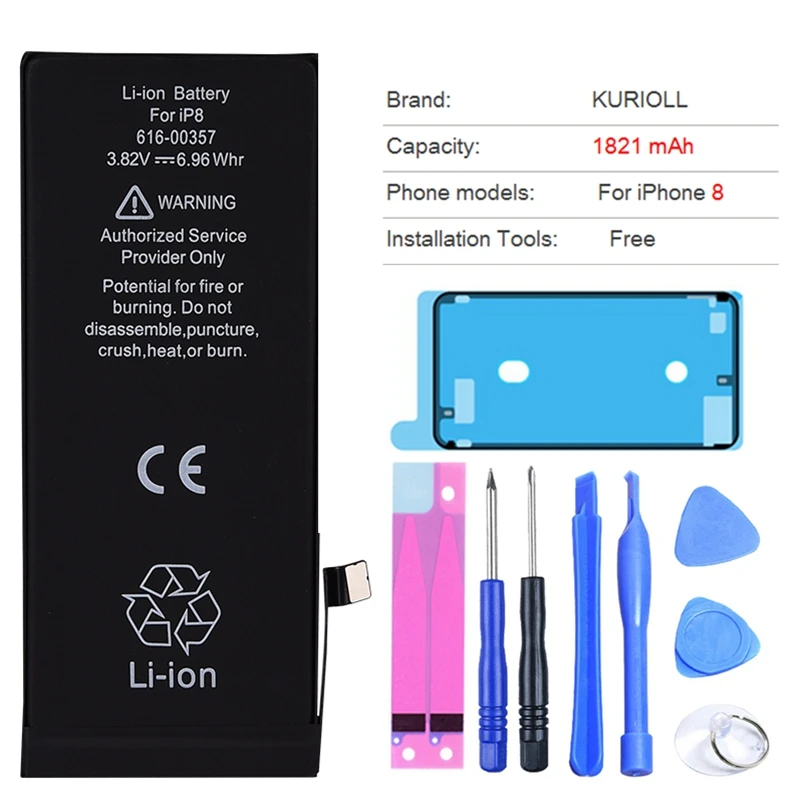 Аккумулятор Kurioll для iPhone 6, 6G, 6 S, 7, 8 Plus, аккумулятор для мобильного телефона с реальной емкостью, аккумулятор для iPhone - Цвет: For iPhone 8
