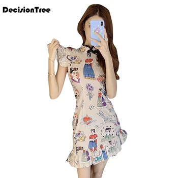 

2020 chinese dress lady cheongsam sleeveless elegant vintage women qipao vestidso sexy party dress daily improved qi pao