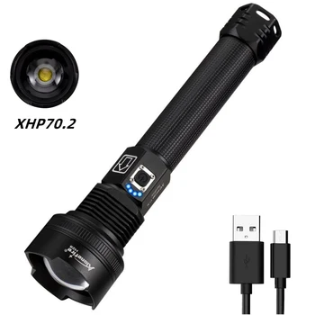 

Activefire H29 Super Powerful Xlamp XHP70.2 LED Flashlight USB Rechargeable Lamp Zoom Tactical Torch Camping, Outdoor