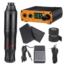 Профессиональная тату-машинка, набор, тату-ручка, тату-пистолет, машинка, комплекты, питание, педаль, не скользит, бандаж, DC 5,5 подключение