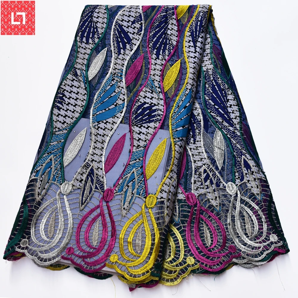Legend новая новейшая многоцветная тяжелая африканская Вощеная кружевная ткань высокого качества с вышивкой нигерийское кордовое кружево для свадебного платья