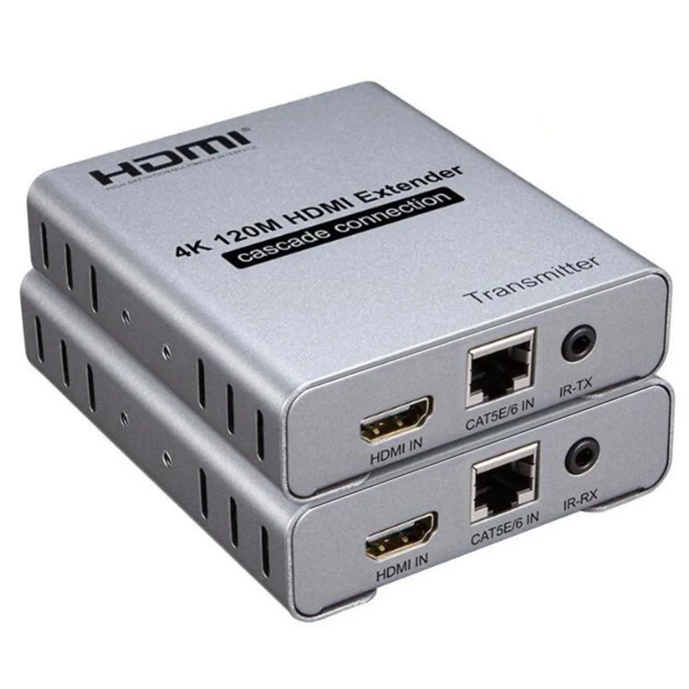 4K HD HDMI удлинитель 120 м HDMI Ethernet кабель передачи 4K HD сетевой усилитель сигнала удлинитель с ИК инфракрасный светодиодный светильник