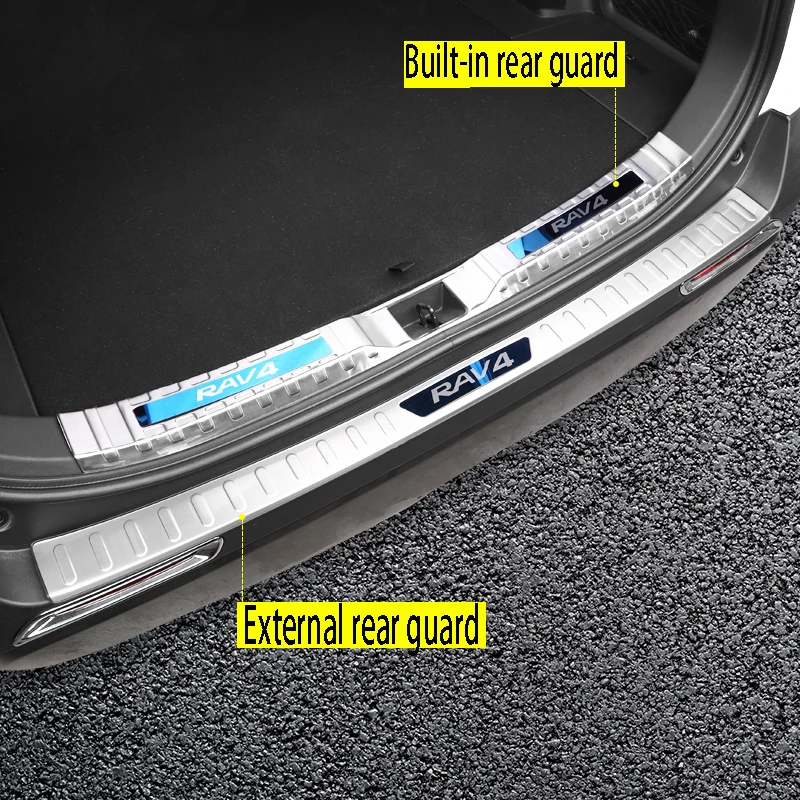2020 for Toyota RAV4 rear guard sill strip stainless steel welcome pedal modification decoration accessories dedicated
