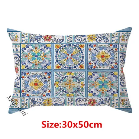 Boho Pillow Case Mandala Flowers Water Color Decoration Throw Pillows Square Cushion Cover Home Decor Bed Sofa Cushions Cover K205-7