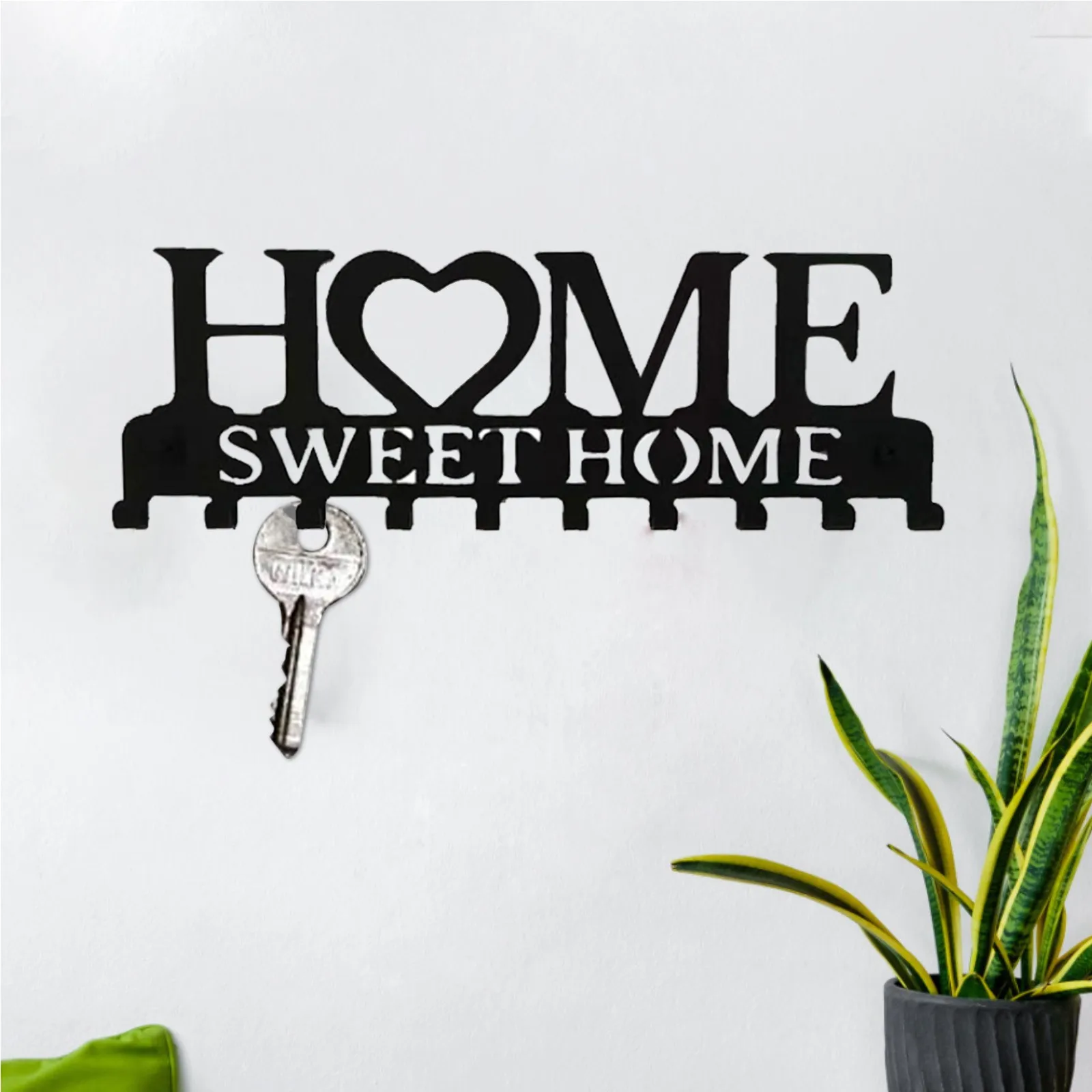 Metal Wall-Mounted Clothes Rack Coat Rack Key Holder Kitchen Organizer Bathroom Accessories Hooks Key Holder Black wall mount hooks,multi purpose hooks,wall holder,metal hook