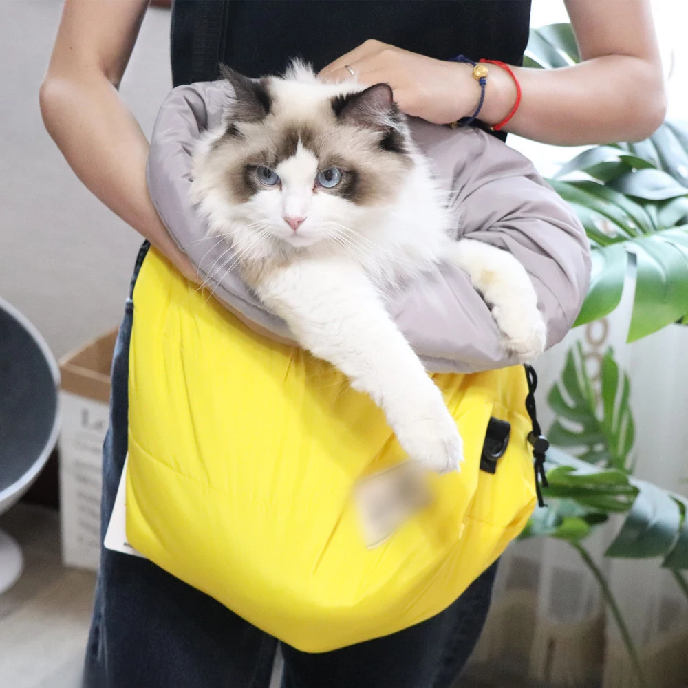 Pet Cat Bag Carrier Winter Warm Single Shoulder Backpack Outdoor Travel Portable Sleeping Bag Small Animal Dog Cat Messenger