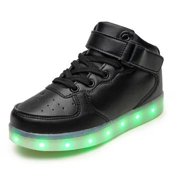 

Warm like home Black New 25-39 USB Charger Glowing Sneakers Led Children Lighting Shoes Boys Girls illuminated Luminous Sneaker