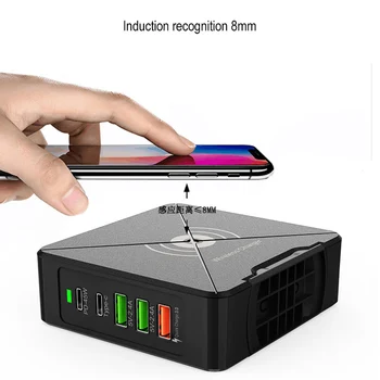 

Multi-Port USB Mobile Phone Charger 75W QC3.0 Laptop Fast Power Adapter Dock Quickly Charger Wirless Charge Type-c PD 45W Port N