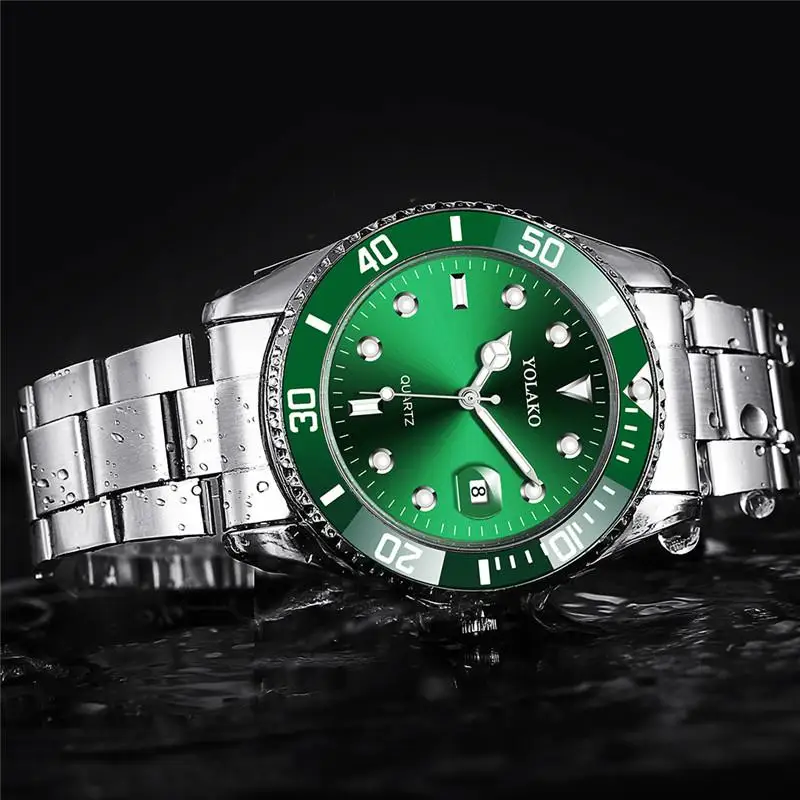 Hot Sales Mens Watches Date Sport Quartz Analog Wrist Watch Military Stainless Steel Top Brand 2020 Yolako Luxury Fashion Men