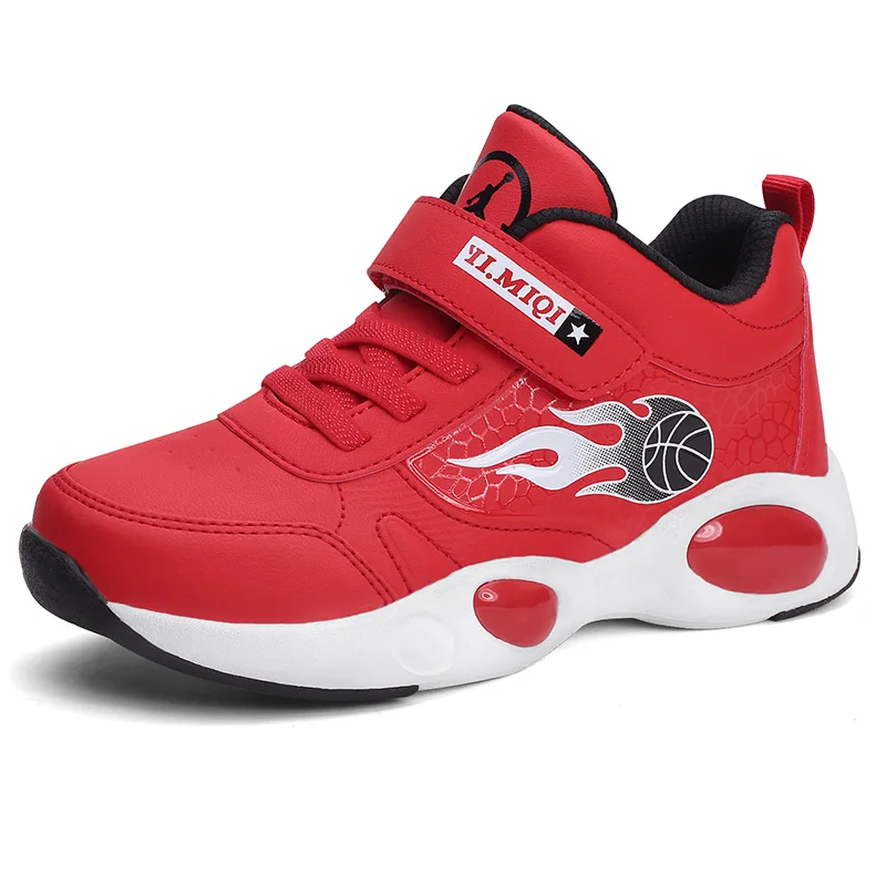 Детская Баскетбольная обувь, нескользящая Легкая спортивная обувь, детская обувь, комплексная тренировочная обувь для мальчиков, Баскетбольная обувь - Цвет: Красный