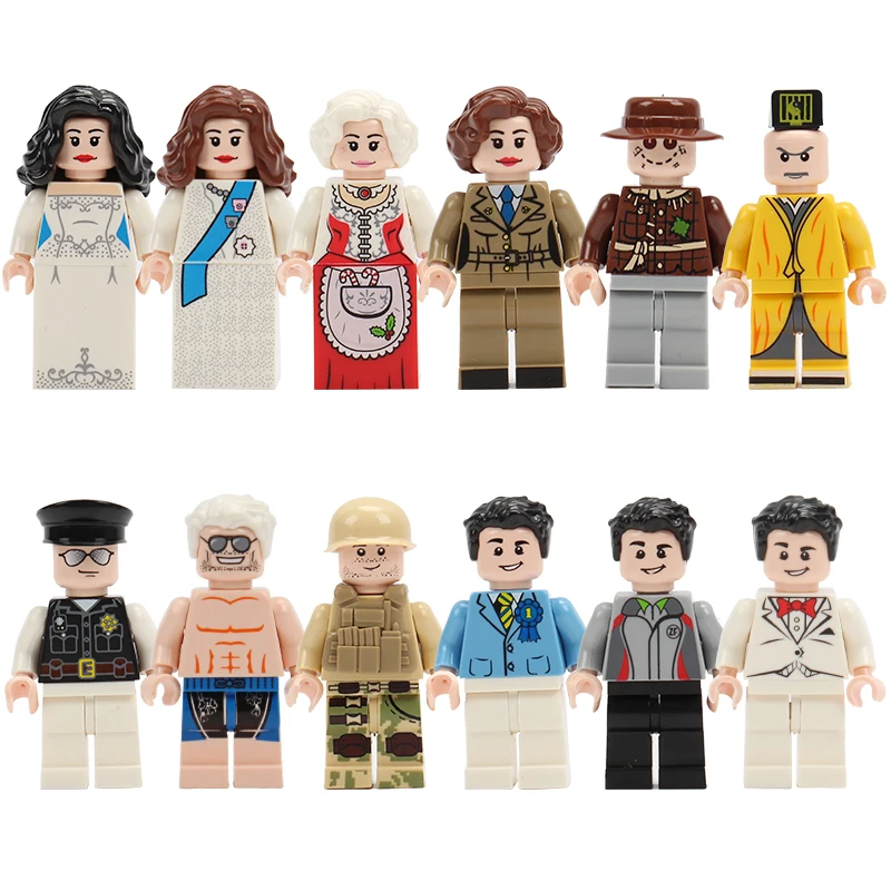 50pcs/lot Police Military Navy Firefighter Mini Action Figures Building Blocks Set Model Kits Bricks Dolls Toy For Children Gift