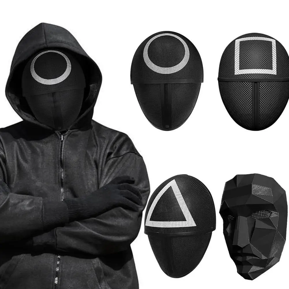 Cosplay Full Face Squid Game Cosplay Squid Game Decoration Squid Game Mask  Square Circle Triangle Squid Game|Glow Party Supplies| - AliExpress