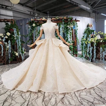 

BGW HT4325 Princess Bride Dress With Train Multi-layer Skirt Off Shoulder Vintage Wedding Dress 2020 Vestido De Noiva Princesa