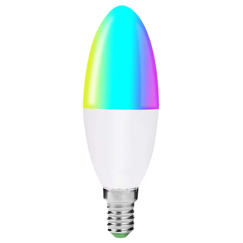 Promotion! Smart LED Candelabra Base Bulb, RGB Dimmable Multicolored Candle Bulb, WiFi Control 40W Equivalent Bulb, Compatible w