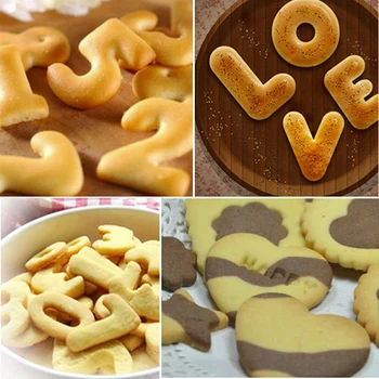

Hot Selling Alphabet Number Letter Impress Set Cookie Biscuit Stamp Embosser Cutter Cake Fondant DIY Molds Cutter Fondant Mould