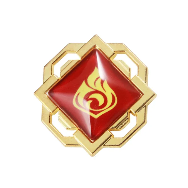 Game Genshin Impact Eyes Of God Mondstadt Pins Brooches Luminous 7 Element Kawaii Cosplay Badges 019