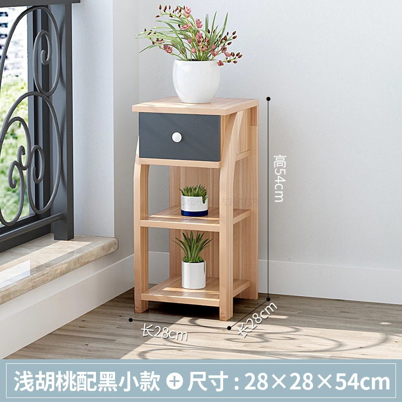 Стойка балкон посадочного типа деревянные цветы Airs многоэтажная полка полна мяса зеленый Луо цветочный горшок рама бытовой - Цвет: walnutwithblack