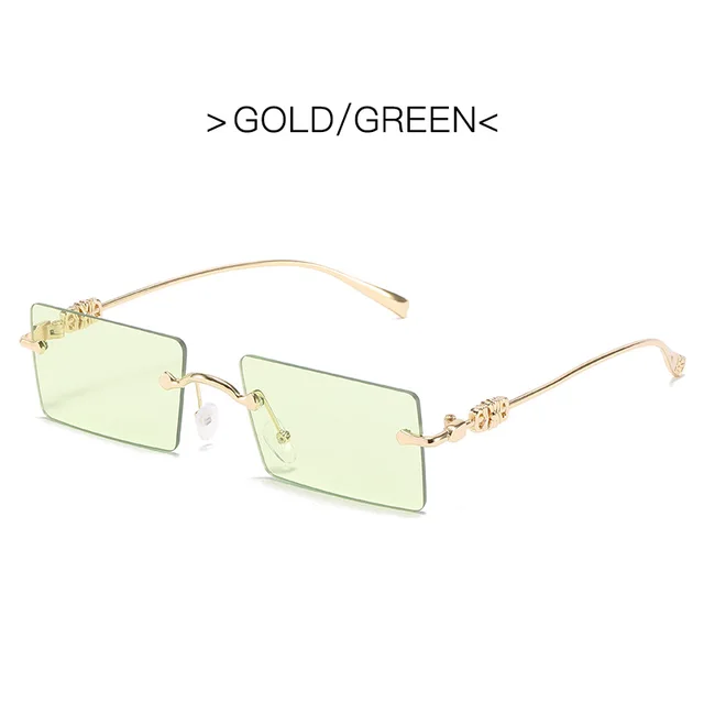 2021 Fashion Square Glasses Women Sunglasses Classic Vintage Metal Frame Eyeglasses Male Female Luxury Sun Glasses Uv400 green