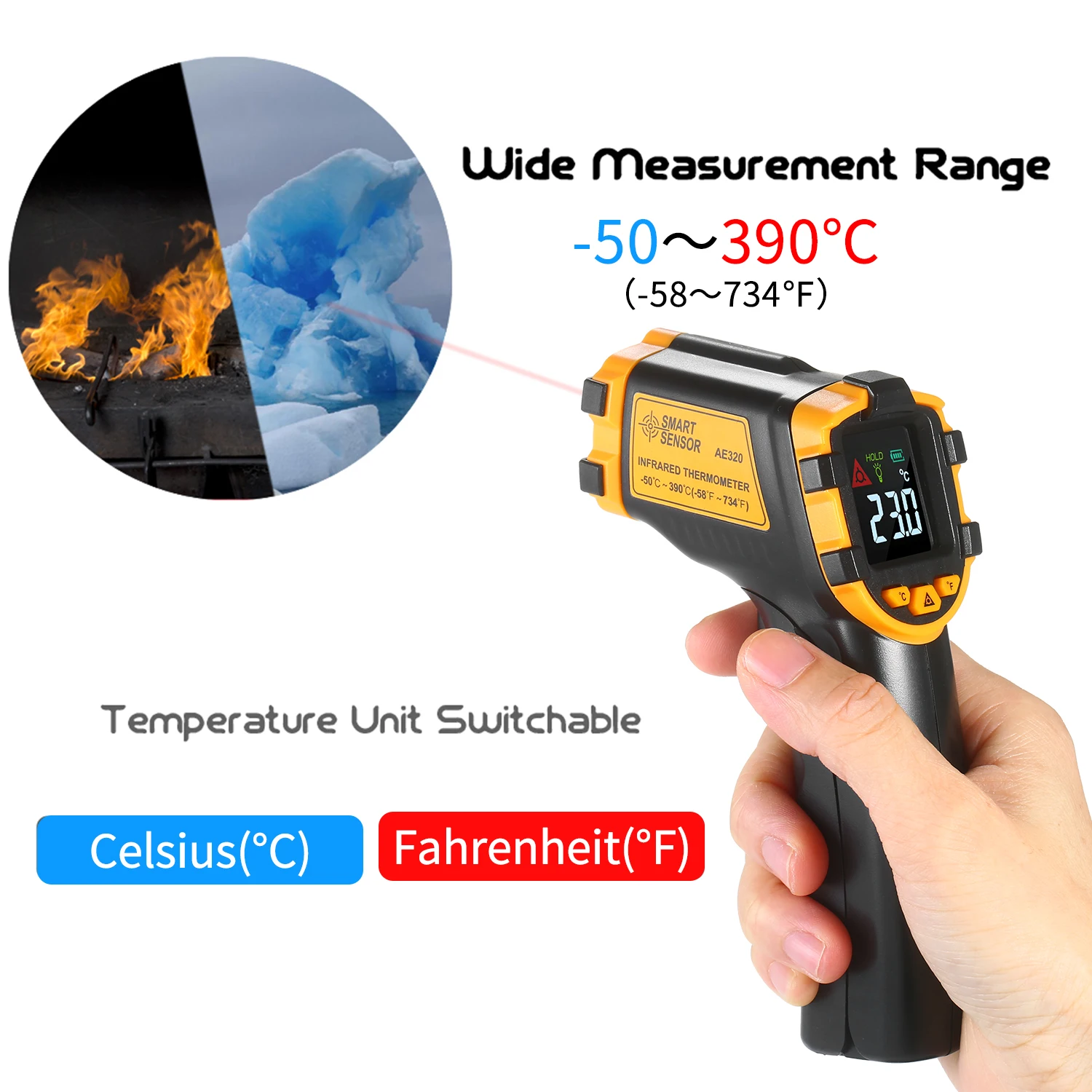 KETOTEK IR Infrared Thermometer Non-Contact Digital