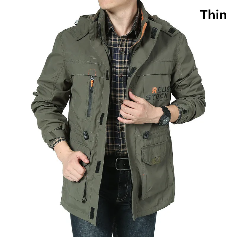 Зимняя теплая куртка, мужские армейские куртки в стиле "Милитари", пальто, утолщенная шерстяная подкладка, пальто, повседневная хлопковая ветровка с несколькими карманами, 4XL