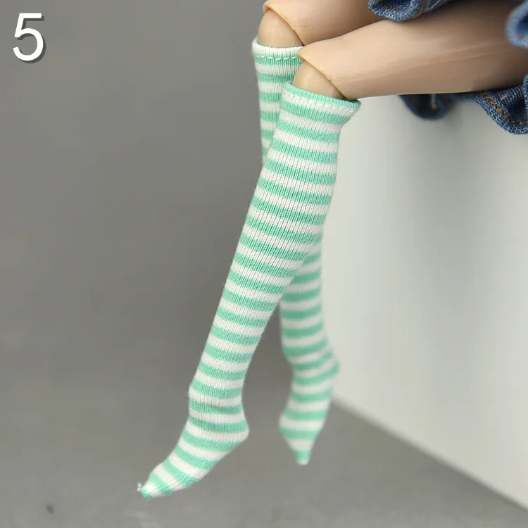 1 пара 1/6 кукол в полоску Blythe Socking для 1/6 куклы носки одежда аксессуары Blyth, 1/6 куклы