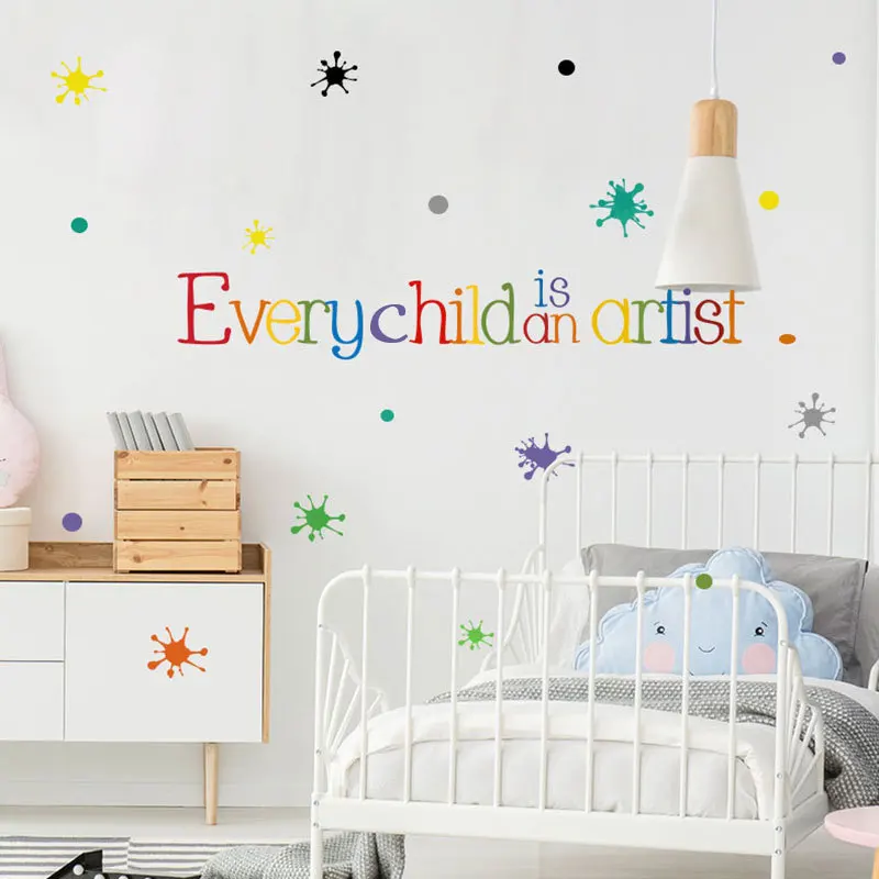 Autocollant Mural Colore Pour Chaque Enfant Alphabet Anglais Decoration De Chambre A Coucher Art Mural Aliexpress