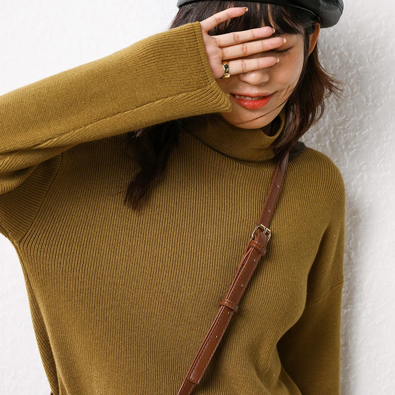 

adishree 2019 woman winter 100% Cashmere sweaters and auntmun knitted Pullovers High Quality Warm Female thickening Turtleneck