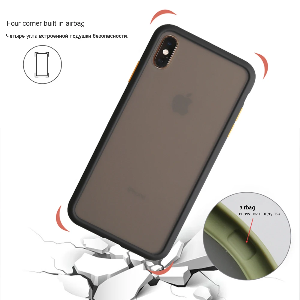 Анти-тон чехол для телефона для iPhone X XS XR Матовая силиконовая рамка Защитная крышка для iPhone 11 Pro Max 8 7 6 Plus 6s задний Чехол