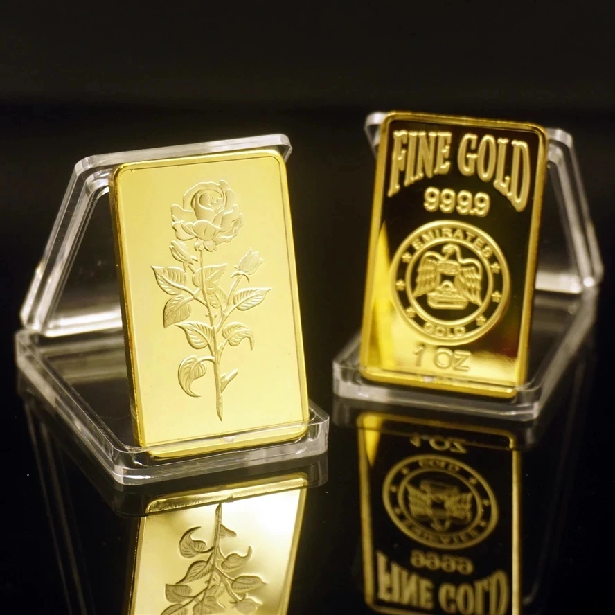 1 Oz 9999 Eagle Gold Bar Block национальный герб ОАЭ розовый узор позолоченный бар