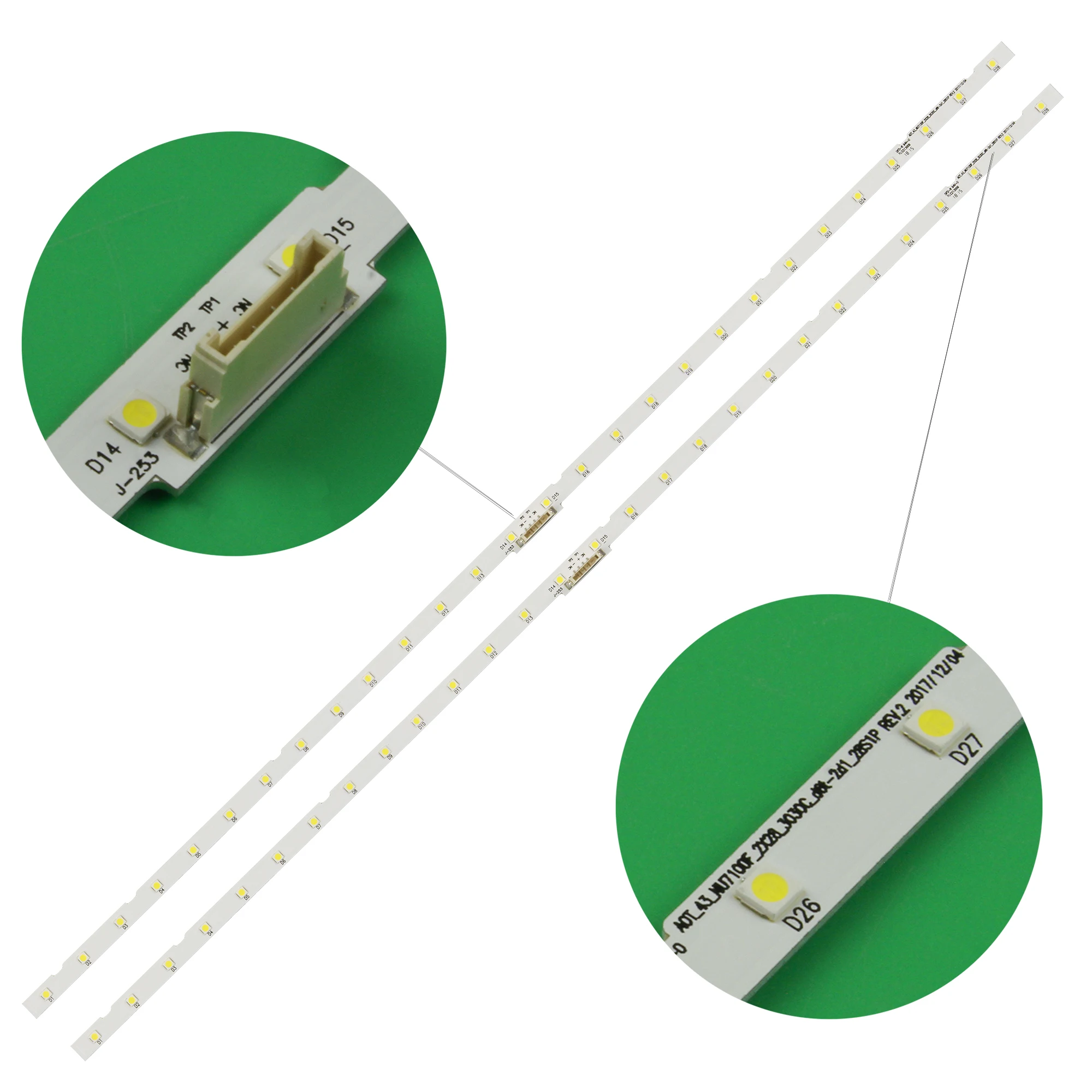 New 2 PCS 28LED LED backlight strip for Samsung UE43NU7100U AOT_43_NU7100F UE43NU7120U UE43NU7170U BN96-45954A UE43NU7100