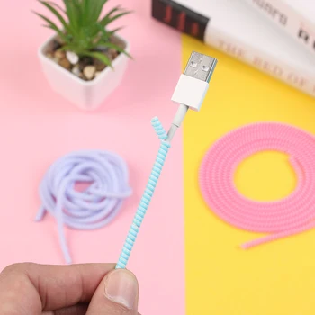 

New 1.4M USB Wire Tie Charging Data Line Holder Cable Protector Wire Cord Clip Protection Wrap Cable Rope Cable Winder Organizer