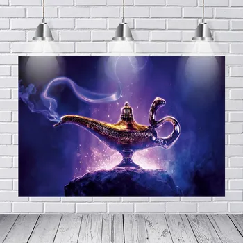 

Photo Backdrops for Studio Props Aladdin Magic Lamp Baby Photography Background Birthday Party Banner Cake Table Decor