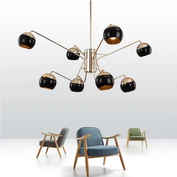 

creative lamps Branching Round iron Chandeliers lamp 110v 220v LED Modern Chandelier Lighting vintage