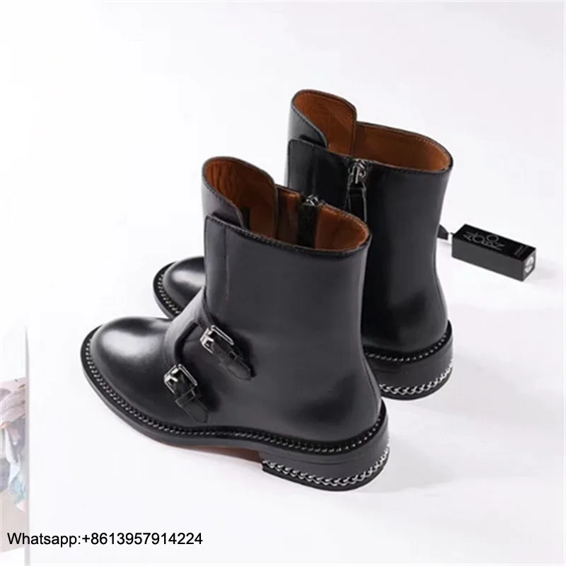 Mujer; женские ботинки; Invierno; коллекция года; chaussures femme; женская обувь на низком каблуке с пряжкой; с острым носком; Zapatos De Mujer; на молнии
