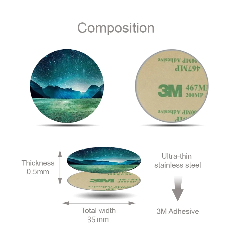 35x0,5 мм металлический диск толстолистовой стали для магнита держатель мобильного телефона наклейка для магнитной Автомобильная поддержка телефона Стенд диск без держателя