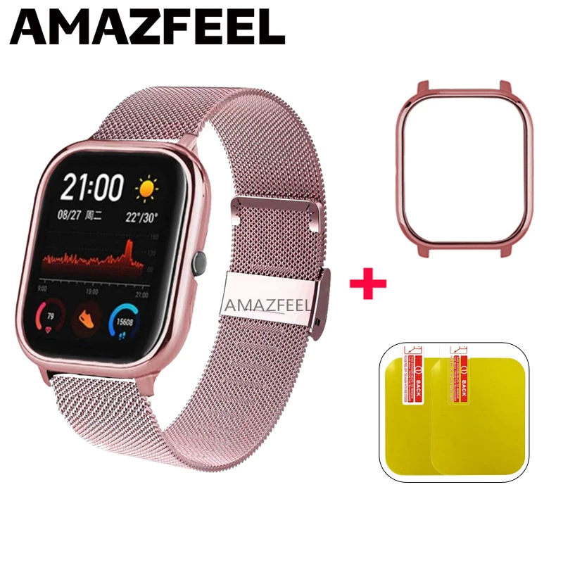 Браслет GTS для Amazfit металлический ремешок на запястье Xiaomi Bip Lite ремешки часов