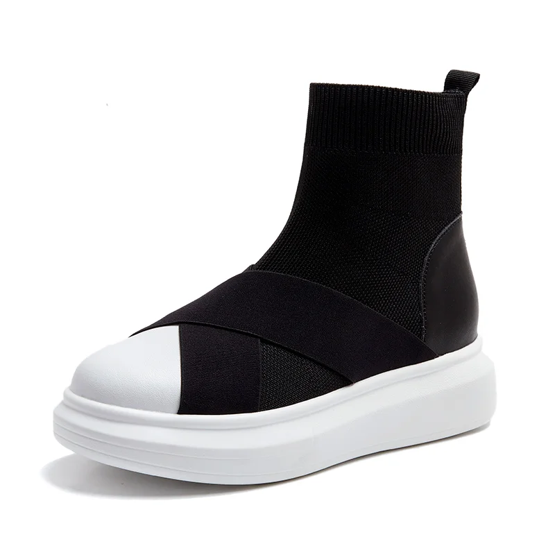 Новые модные женские повседневные туфли с высоким верхом классические