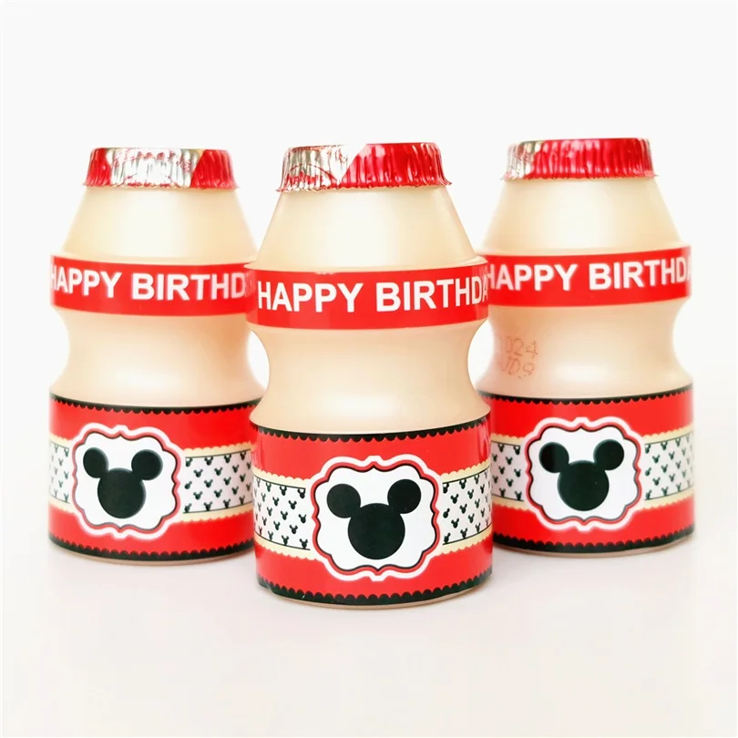 6pcs Bottle sticker Микки Маус тема посуда для детей день рождения украшения, товары для вечеринки мальчик семья хороший друг одноразовая посуда Вечерние - Цвет: 6pcs Bottle sticker