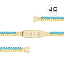 Новые модные подвески серебро 925 оригинальная гравировка, желтое серебро Reve браслет для женщин с монологотипом Гламурные циркониевые ювелирные изделия