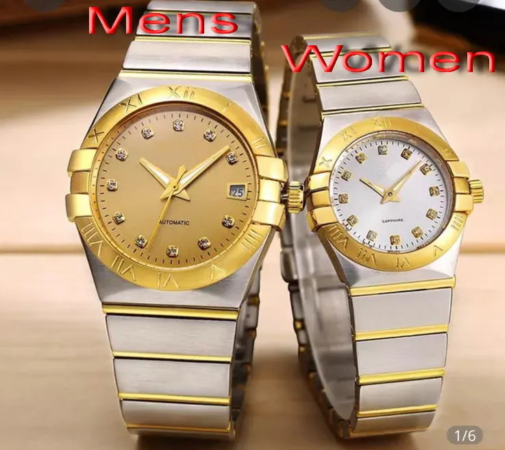 

Luxury Brand New Men Women Automatic Mechanical Watch Gold Silver White Stainless Steel Sapphire Sport Fashion Diamond 40mm 35mm