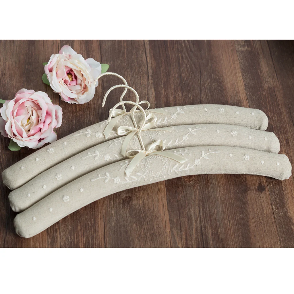 Luxury Floral Padded Hanger Wedding Bridal Dress Clothes Rotating Hook Hanger