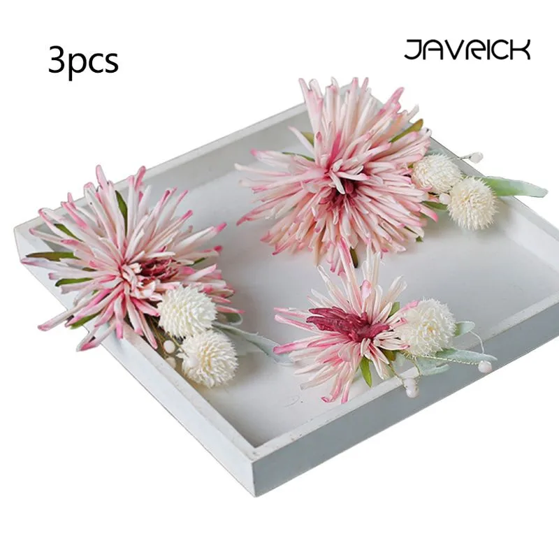 3 pcs JAVRICK для женщин Свадебная вечеринка Маргаритка Подсолнух заколка для волос перо лента банкетные вечерние заколки для волос - Цвет: 3 pcs