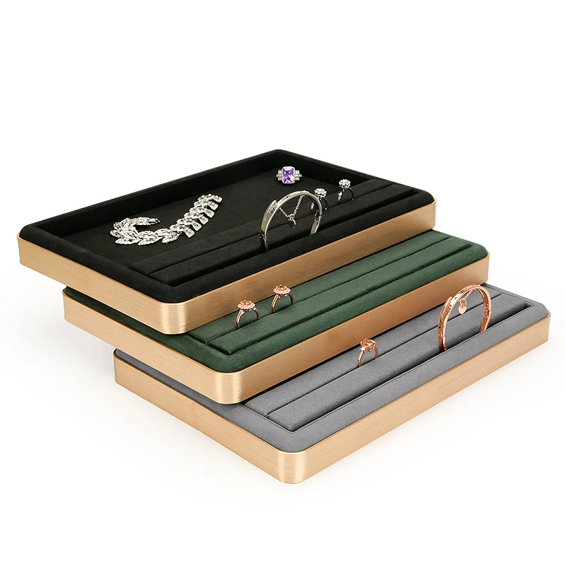 Metal Jewelry Jewelry Tray Display Stand Metal Desktop Prop Rack