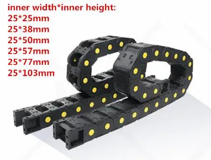 1000MM 15 x 50mm Cable Drag Chain Radius 28mm Wire Carrier A Pair End Connectors 