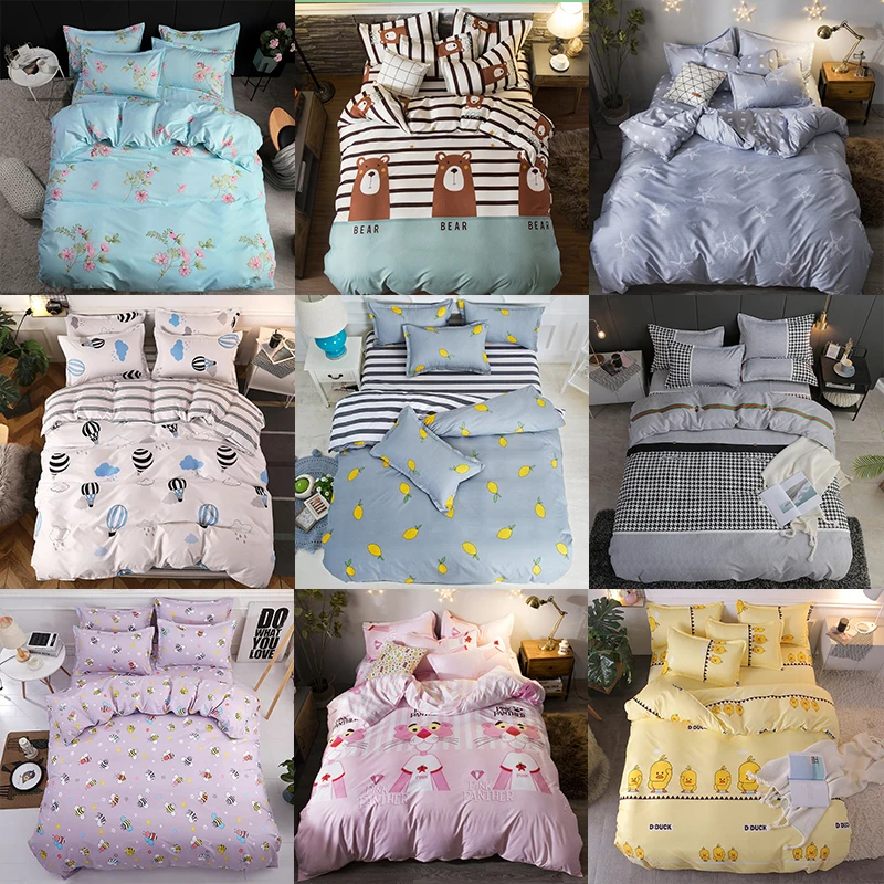 home Textile stripe bed linens black pink bedding set luxury duvet cover sheet quilt gift for kids girls queen size | Дом и сад