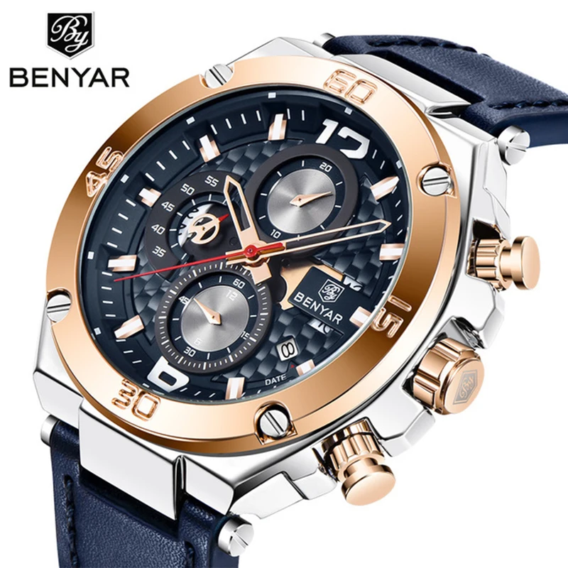 

Mens Watches Top Brand Luxury Sport Quartz Watch Men Chronograph Date Waterproof Wristwatch Anniversary Gifts for Husband 2019